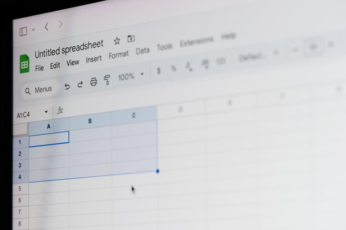 Clean organised spreadsheet on screen representing simple small-team scheduling